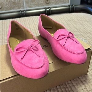 Pink Suede Loafers